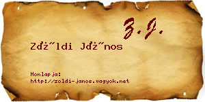 Zöldi János névjegykártya
