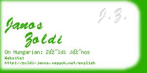 janos zoldi business card